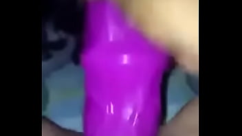 Preview 2 of Small Hot Sex Spits Accidental - My wife with big horsedildo for first time