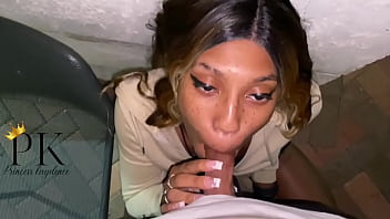 Preview 2 of Busty Club Girl - young Ebony slut sucks random guys dick so good he begs to fuck