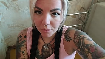 Preview 2 of Wife Orgmas Porn - Hot and busty girl next door sucks big dildo while no one is home