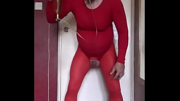 Preview 2 of Massage Pussing - bisexual crossdresser will swallow his own pee while blindfolded and mouth gagged