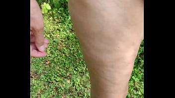 Preview 4 of Blow Cum Gf - Naked walk in the woods