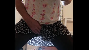 Preview 4 of Krass Cumshot - Pissing in my skirt over glass table