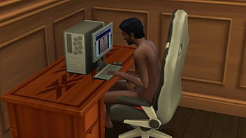 Preview 1 of Leasbian Mom - Indian Stepson masturbating in front of computer | StepMom catches him and fuck with her stepson