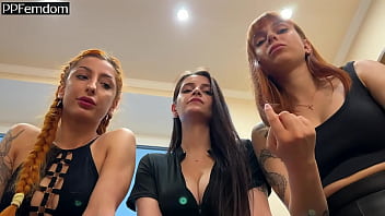 Preview 2 of Japanese Forced Poss - POV Triple Spitting Femdom Close-Up From Mistresses Kira,  Sofi and Agma
