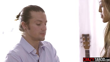 Preview 2 of Son Hits Mom Rap Pron - Asian church girl Alexia Anders fucks her boyfriend for the first time after fingering