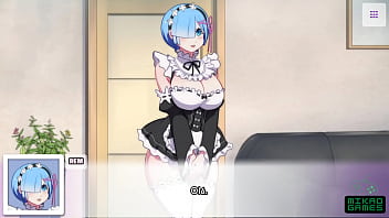 Preview 4 of Sexy Women Bf Video - Rem de Re:Zero cansou de ser Empregada e quer ser Atriz porno