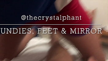 Preview 1 of Arbu Xxx Ld Come - Underwear,  feet and mirror  @TURKMXXX @Thecrystalphant  A cocktail of fetishes,  watch this sub in his pursuit of my pleasure,  footing,  underwear and mirror view.