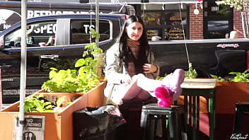 Preview 1 of Muthuri Sex - Kaitlyn Katsaros meets up with Feet Goat in New York City notices walking by her invites to room for extremely sloppy blowjob,  footjob,  and huge facial