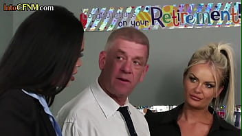 Preview 1 of New A Sss Sex - CFNM office secretary femdom MILFS jerk old cock in group