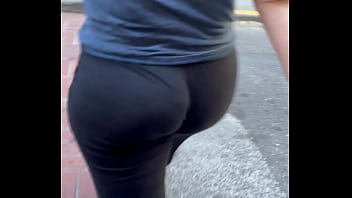 Preview 1 of Mature Enculeuse - Girl Wears Transparent Leggings Out Shopping So You Can See Her Perfect Round Ass