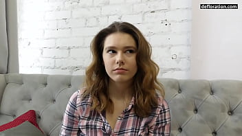 Preview 2 of Plack Fuck Oma - Hairy virgin teen Ofelya Rubens casting