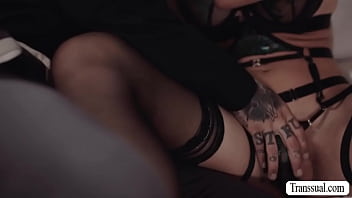 Preview 2 of Allu Videos - Tattooed dude analed his TS mistress