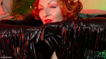 Preview 1 of Granny Slender - GLOVES fetish - long ASMR video - jerk off for beautiful Pin Up Goddess!