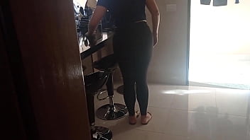Preview 1 of Socking Boy Not Sex - Patr&atilde_o fodendo a faxineira gostosa na cozinha - Gozou e continuou fodendo