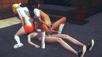 Preview 4 of Caza Sex - Yaoi Femboy - Simon fucked and in a threesome - Sissy crossdress Japanese Asian Manga Anime Film  Game Porn Gay