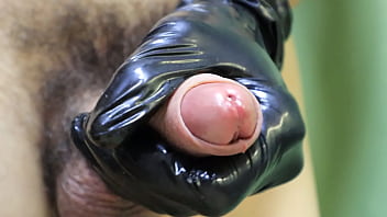 Preview 3 of 3d Gothic7 - big hard dick closeup jerking off with gloves