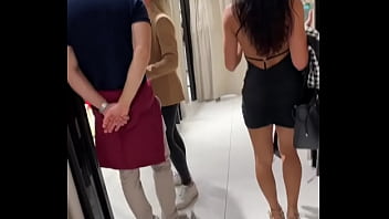 Preview 2 of Naqab Girl - Public Flashing and Quick Fuck in dressing Room