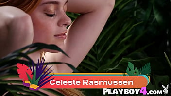 Preview 1 of Sax Videos Indan - Beautiful redhead teen Celeste Rasmussen posing totally naked in the nature