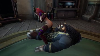 Preview 1 of Home Maid Mom Son - Redhead Elf takes Tauren Dick in the ass | Warcraft Parody