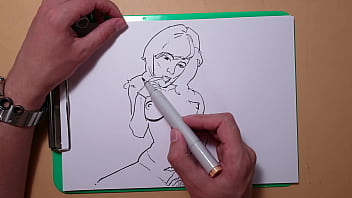 Preview 2 of Onani Extrem - Drawing Technique ,  Female Figure ,  process erotic sketching