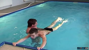 Preview 1 of Katie Stv - Twinks Kyle Martin and Jon Janes ass fuck after swimming