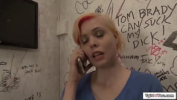 Preview 1 of Sexy Girl Fucking Boy - Trans Aubrey Kate gets a bj in gloryhole
