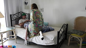 Preview 1 of Name Xxxvideo Hd - Caught masturbating stepson gets a sex lesson from stepmom