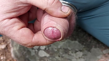 Preview 1 of Gay Sex Nach Dem Fussball - Close up cumming in nature