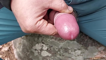 Preview 4 of Gay Sex Nach Dem Fussball - Close up cumming in nature