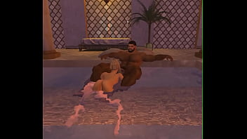 Preview 3 of Horse Fucking Pregnant Girl - luckiest woman in the world gets to suck off handsome cam heyward poolside