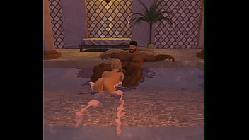 Preview 4 of Horse Fucking Pregnant Girl - luckiest woman in the world gets to suck off handsome cam heyward poolside