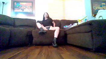 Preview 1 of Sis Taylor Porn - Barely Legal Goth Teen Cums All Over Living Room Floor!