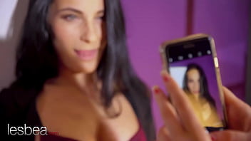 Preview 1 of Monoko Nosinaga - Lesbea Beautiful british girl Atlanta Moreno romantic lesbian pussy licking and fingering with petite Lexi Dona
