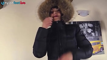 Preview 4 of Gay Sex Boys Xx - Stunning and long legged Alessia wears just a tiny and tight miniskirt,  black pantyhose and her UGG boots. While teasing you,  she takes them off and keeps swinging her feet right in your face. Her long legs and sweet toes and feet in nylons are hot