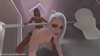 Preview 4 of New Feking Video - Pharah X Ashe anal dildo bathroom