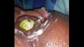 Preview 4 of Horny Wife Video - This green organic big toy is made for my ass. Big gapes beautiful rosebuds anal creampie