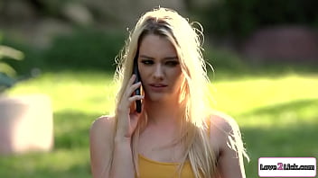 Preview 1 of Bondage Teasing - Blonde pornstar facesits a petite teen