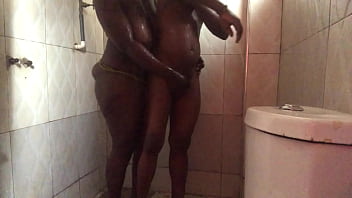 Preview 4 of Big Black Monster Sex Video - Enjoying the bathroom