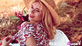Preview 2 of Hijab Anal Arab - Amazing petite blonde teen Angel Sway passion picnic and perfect posing