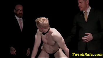 Preview 1 of Www Xxx Vodo 21 - Blonde Sub Jock dominated by two Businessmen-TwinkSale.com