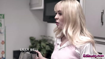 Preview 1 of Mom Caught Son Look At Her Boobs - To make a positive review on their annual performance co-workers,  Lilly Bell Kimmy Kim and April Olsen must have a 4some with lady boss Vicki Chase.