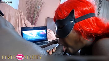 Preview 3 of Thor Johnson Dildo - Ebony blowjob addict Ms Fufu playfully sucking dick for 1h 20 min long - Part 1