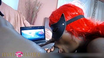 Preview 4 of Thor Johnson Dildo - Ebony blowjob addict Ms Fufu playfully sucking dick for 1h 20 min long - Part 1