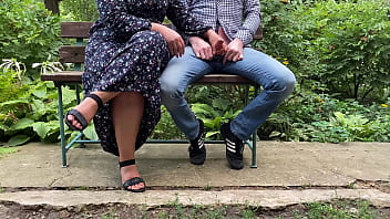 Preview 2 of Fate Grile - Handjob outdoors in the park