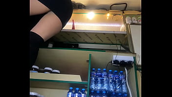 Preview 1 of Jerk It2 - Nataly Shy first time ever flashing at new job part 1