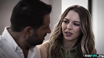 Preview 2 of Four Mentus Xxx - Small tits Lily Larimar slowly stroking Romeo Mancini hard cock. Lily bring her boyfriend Romeo who is much older than her to meet her parent Clarke Kent. Clark is not happy but Lily prefer older guy