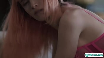 Preview 3 of M2m Oil Massage - Busty tranny stepdaughter deepthroats and analed by stepdad