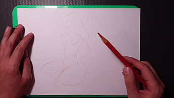 Preview 1 of Mature Salinas - quick marker sketch of a naked sexy girl,  blonde