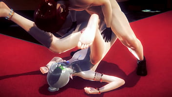 Preview 3 of Steffi And Kata - Yaoi Femboy - Allan Handjob and bareback on the floor - Sissy crossdress Japanese Asian Manga Anime Film  Game Porn Gay