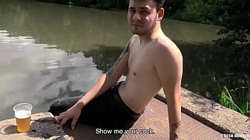 Preview 1 of Realot Sex - Vojta Chills By The Pond And A Random Guy Passes Offers Him Money To Fuck His Ass - BigStr